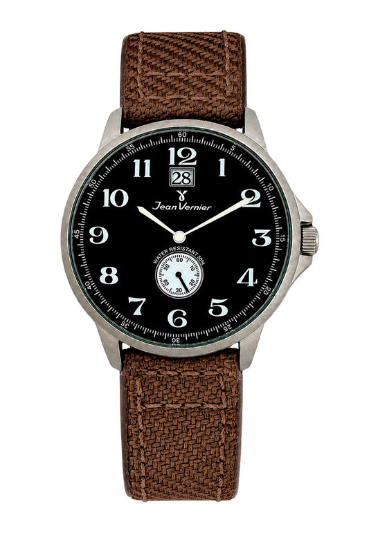 Relógio Masculino Jean Vernier Nylon Marrom Calendário JV00313PJ-04