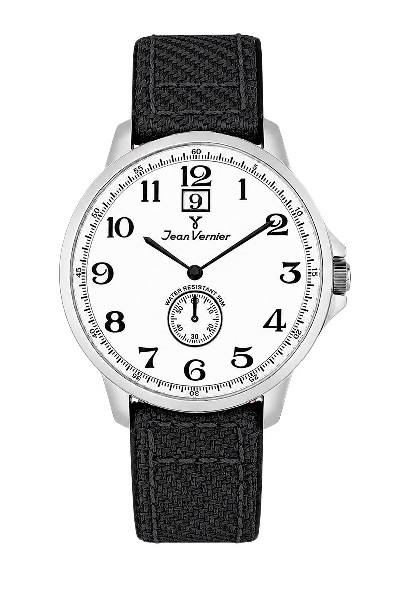 Relógio Masculino Jean Vernier Nylon Preto Calendário JV00313BJ-05
