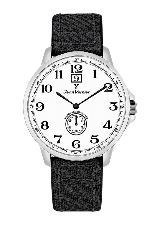 Relógio Masculino Jean Vernier Nylon Preto Calendário JV00313BJ-05