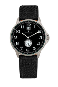 Relógio Masculino Jean Vernier Nylon Preto Calendário JV00313PJ-05