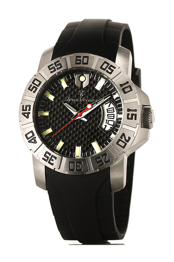 Relógio Jean Vernier Pulseira Silicone Preto JV00445