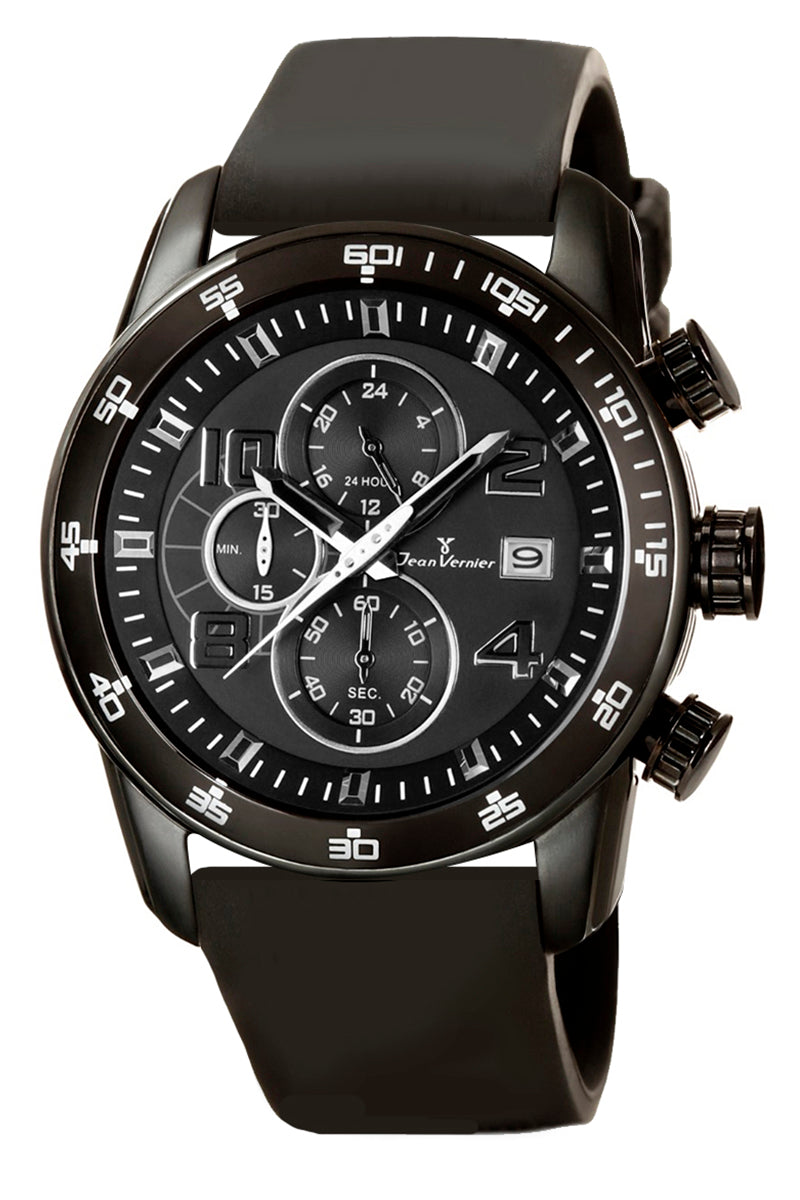 Relógio Jean Vernier Pulseira Silicone Cronógrafo Masculino JV00522