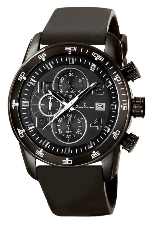 Relógio Jean Vernier Pulseira Silicone Cronógrafo Masculino JV00522