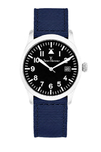 Relógio Masculino Jean Vernier Nylon Azul Engate Rápido JV01009NA
