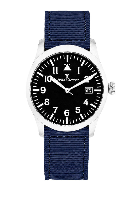Relógio Masculino Jean Vernier Nylon Azul Engate Rápido JV01009NA
