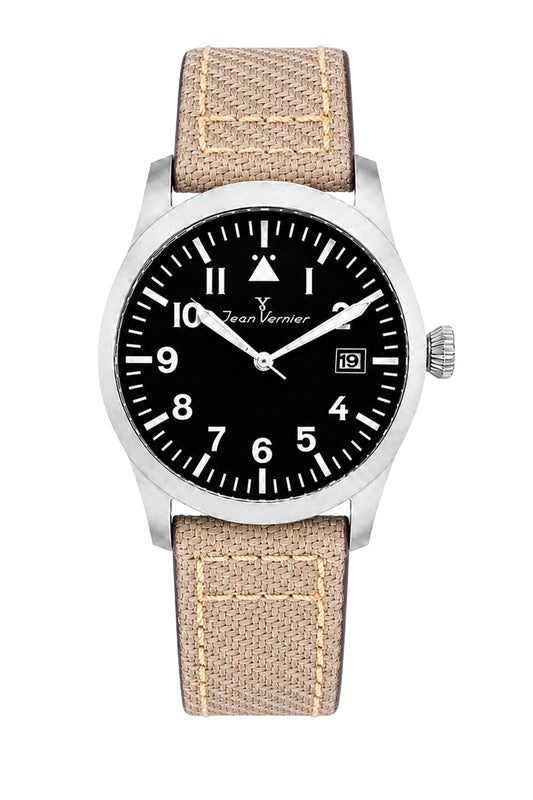 Relógio Masculino Jean Vernier Nylon Bege JV01009-03