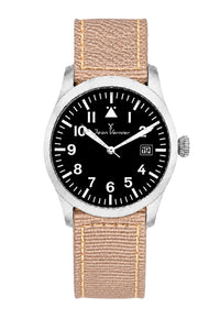 Relógio Masculino Jean Vernier Nylon Bege Engate Rápido JV01009NB