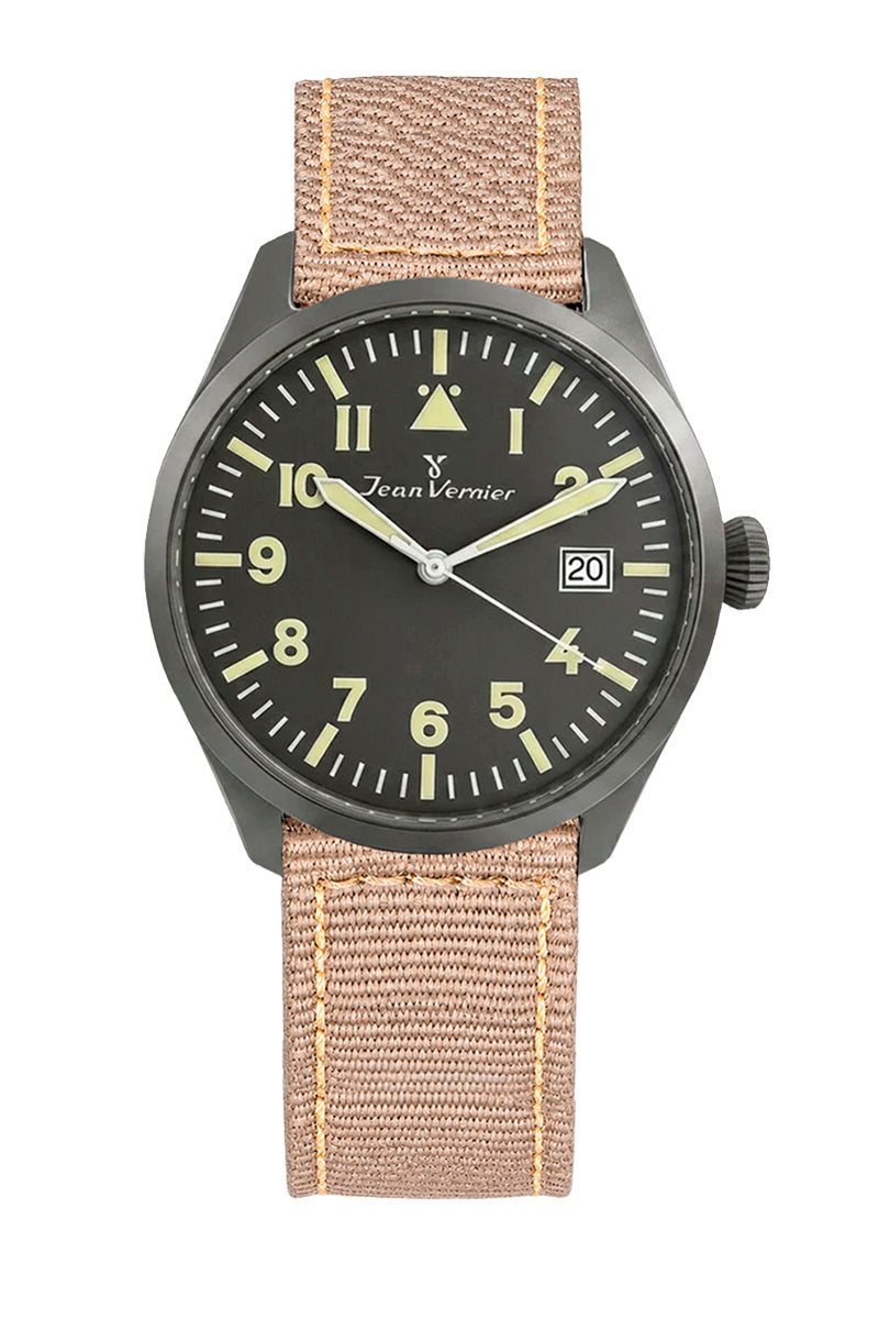 Relógio Masculino Jean Vernier Nylon Bege JV01010NB
