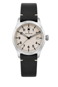 Relógio Masculino Jean Vernier Couro Preto JV01011