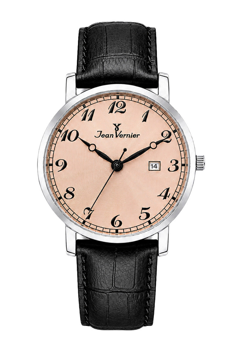 Relógio Masculino Jean Vernier Couro Preto JV01027