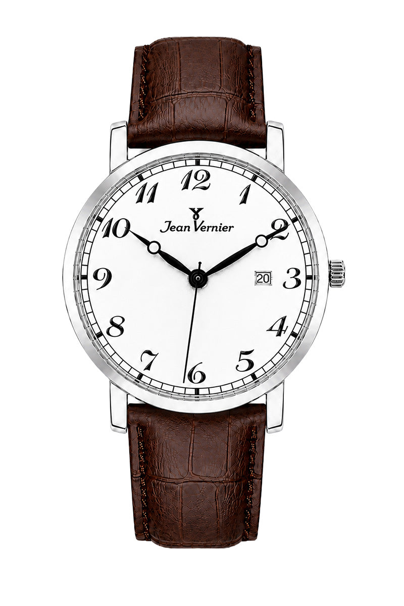 Relógio Masculino Jean Vernier Couro Marrom JV01028