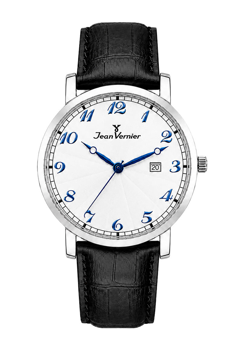 Relógio Masculino Jean Vernier Couro Preto JV01029