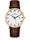 Relógio Masculino Jean Vernier Dourado Couro Marrom JV01030