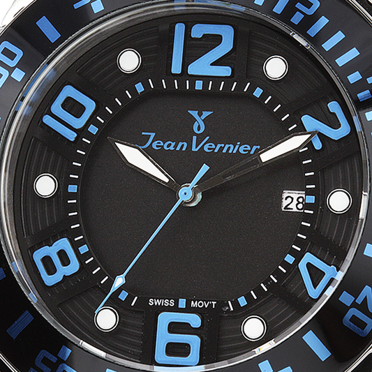 Relógio de Pulso Jean Vernier Masculino Preto Calendário JV01081