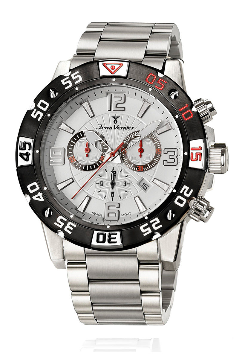 Relógio de Pulso Jean Vernier Aço Inoxidável Cronógrafo JV01108-15