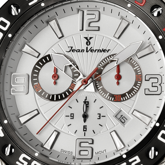 Relógio Masculino Jean Vernier Aço Inoxidável Cronógrafo JV01108-15