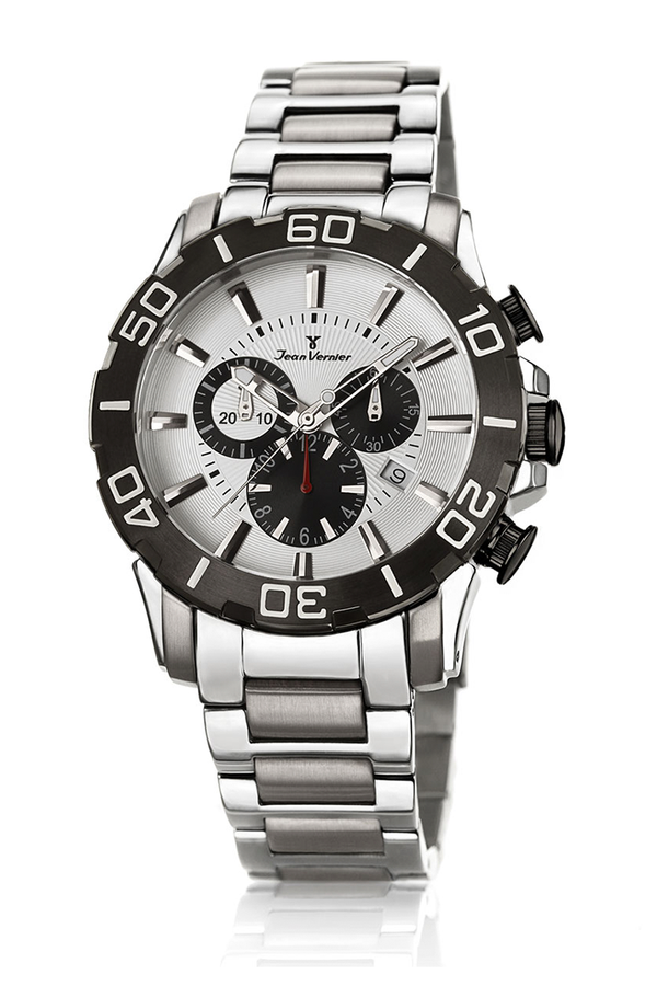 Relógio Jean Vernier Aço Prateado Cronógrafo 10ATM - JV01138A