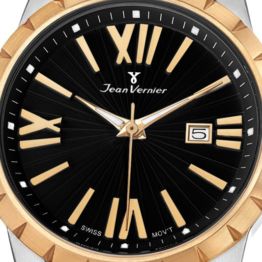 Relógio Jean Vernier Aço Inoxidável Bicolor Feminino Movimento Suíço JV01334