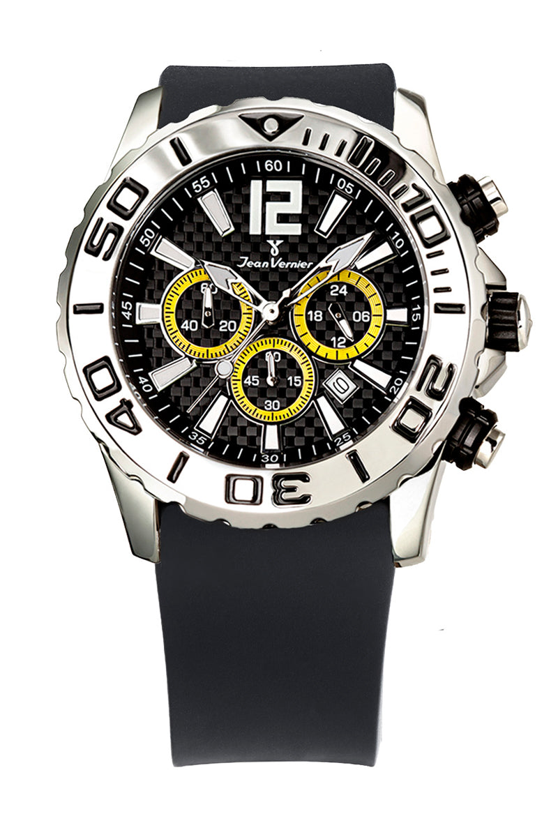 Relógio de Pulso Jean Vernier Pulseira Silicone Preto JV02092