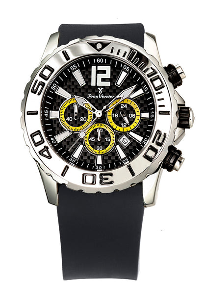 Relógio de Pulso Jean Vernier Pulseira Silicone Preto JV02092