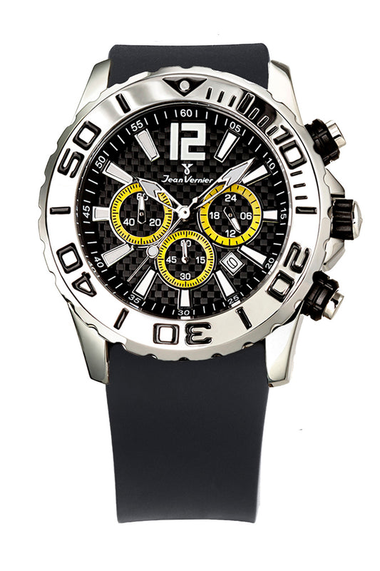 Relógio de Pulso Jean Vernier Pulseira Silicone Preto JV02092