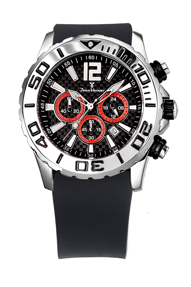 Relógio de Pulso Jean Vernier Pulseira Silicone Preto JV02093