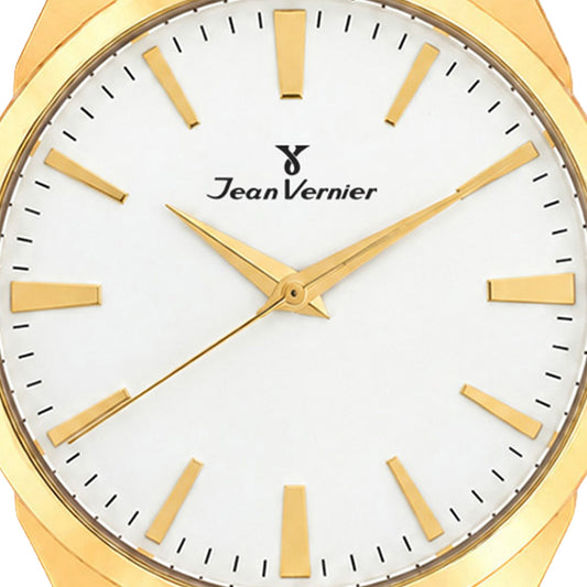 Relógio Masculino Jean Vernier Dourado Couro Marrom JV02426BM