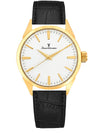 Relógio Masculino Jean Vernier Dourado Couro Preto JV02426BP