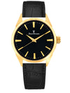 Relógio Masculino Jean Vernier Dourado Couro Preto JV02426PP