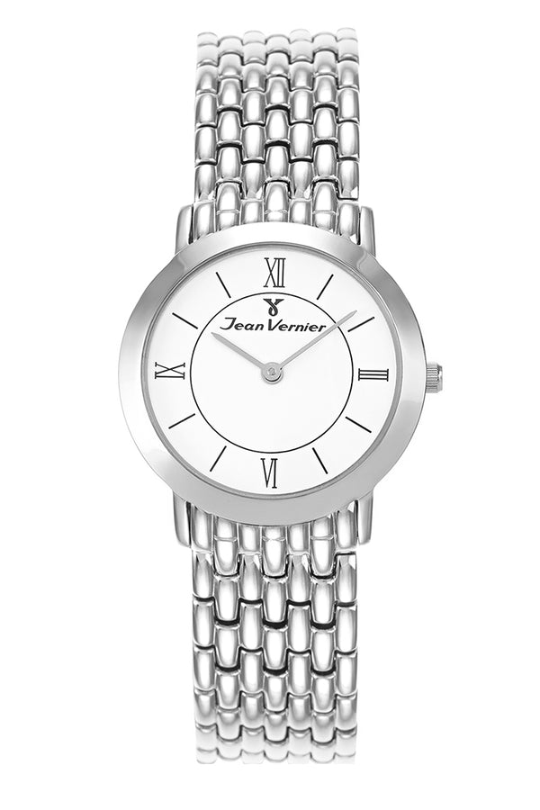 Relógio Jean Vernier Prateado Movimento Suíço JV03014
