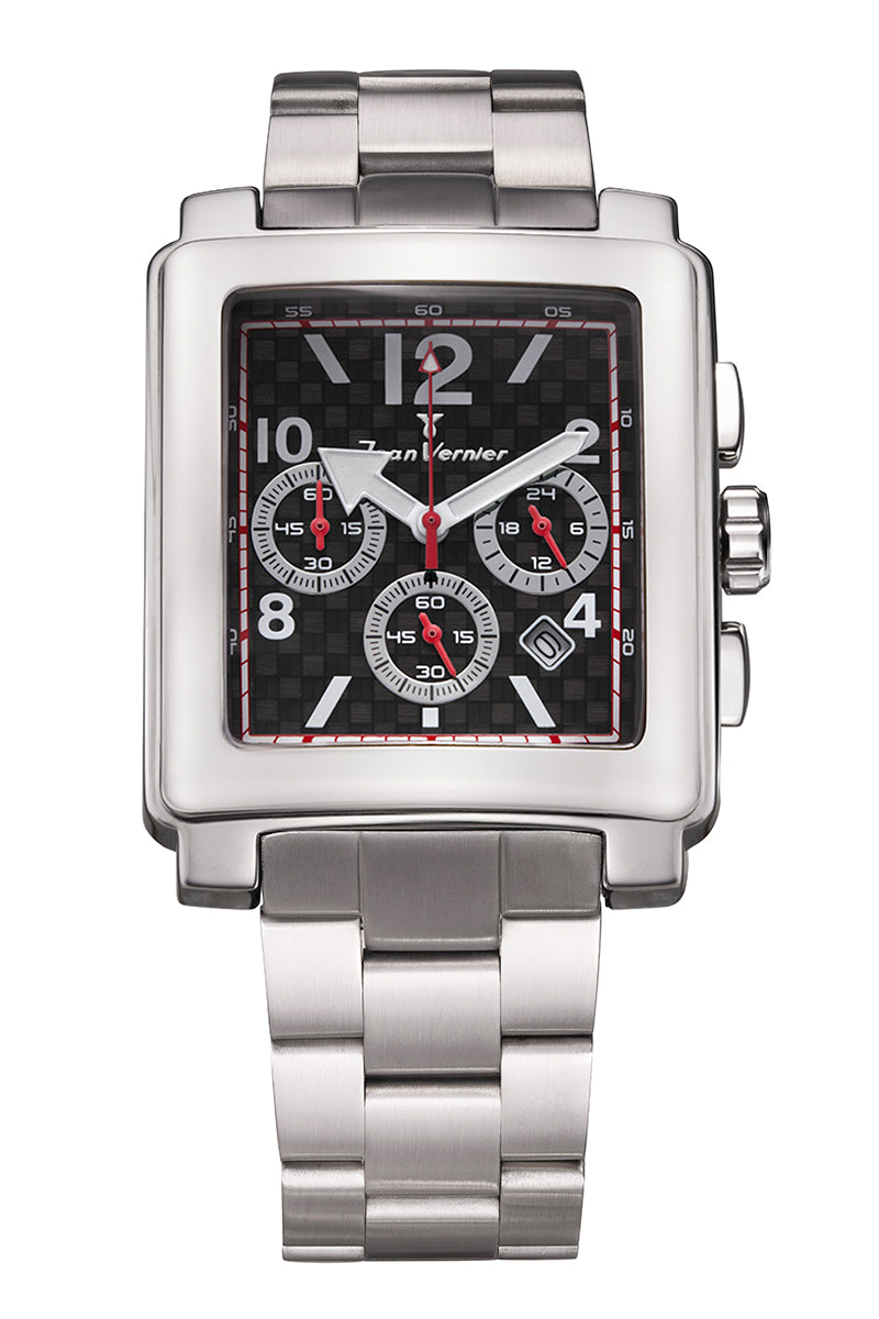 Relógio Jean Vernier Aço Inoxidável Cronógrafo JV03783-15