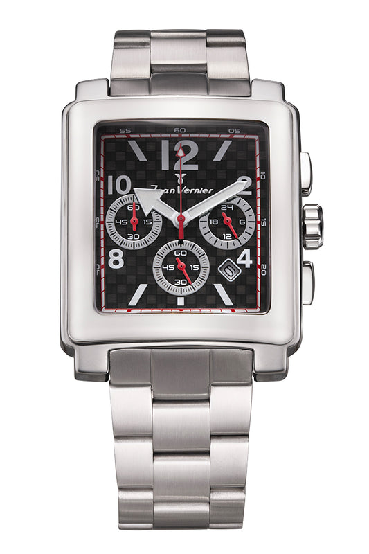 Relógio Jean Vernier Aço Inoxidável Cronógrafo JV03783-15