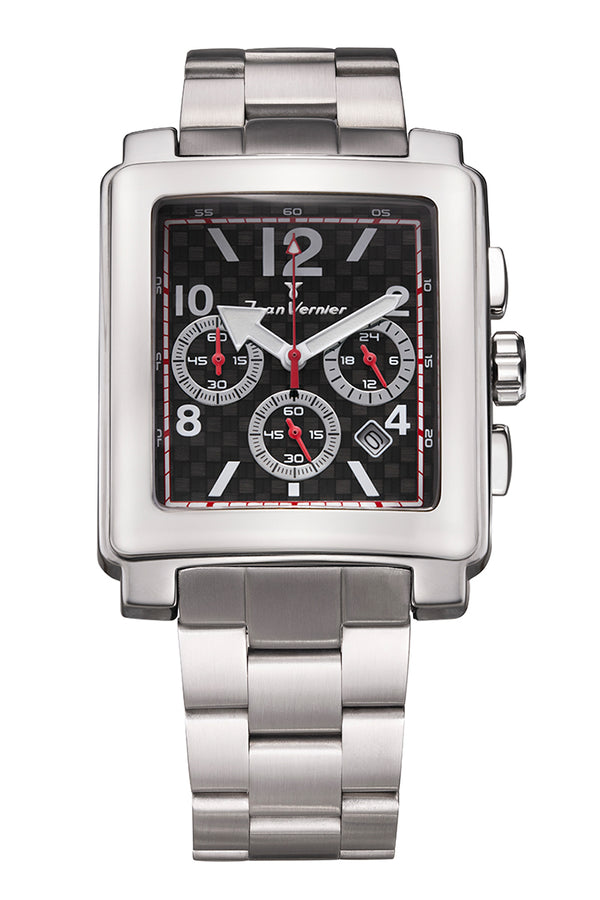 Relógio Jean Vernier Aço Inoxidável Cronógrafo JV03783-15