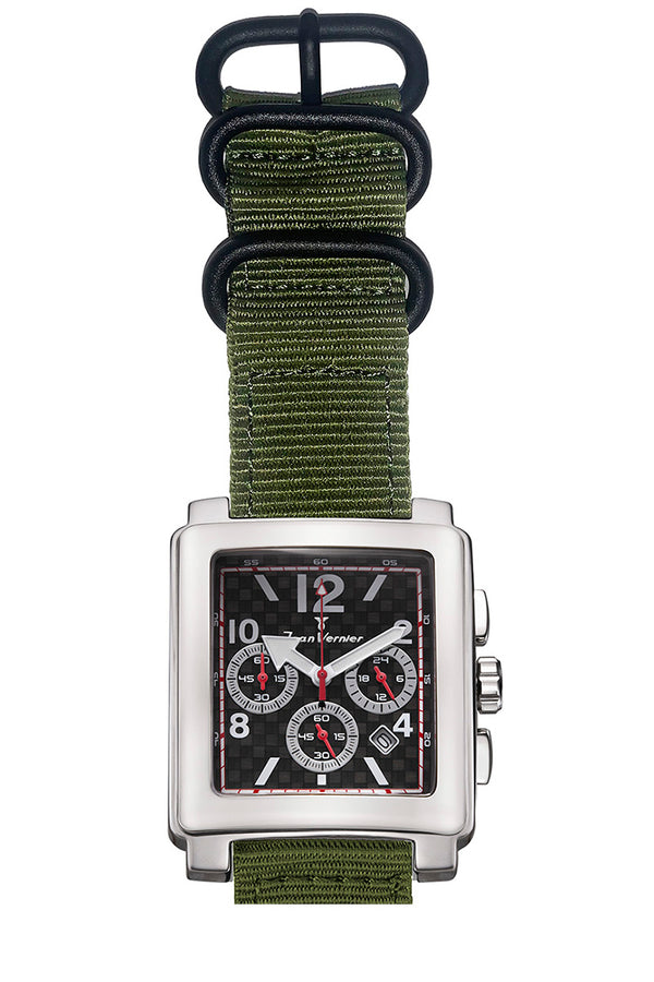 Relógio Jean Vernier Nylon Verde Cronógrafo JV03783NV