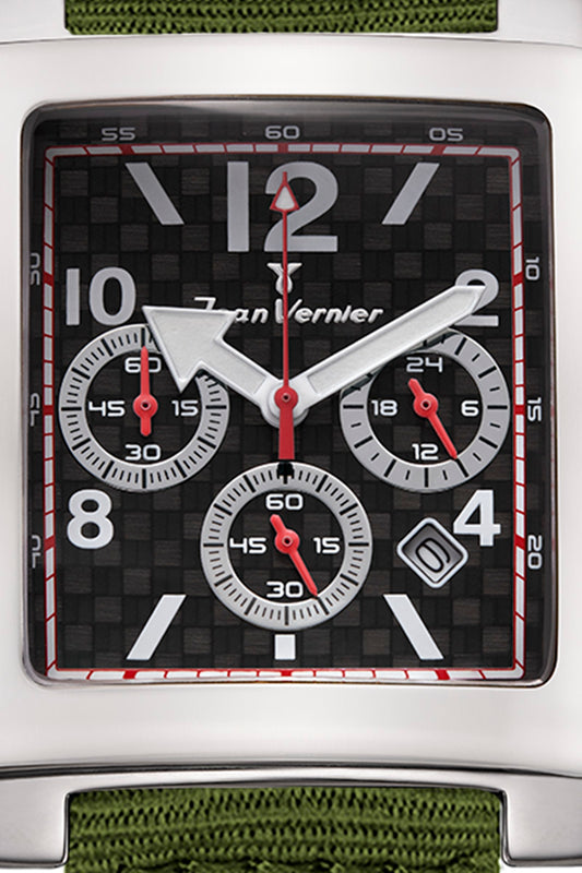 Relógio Jean Vernier Nylon Verde Cronógrafo JV03783NV
