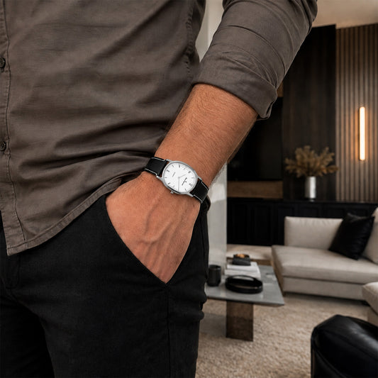 Relógio Jean Vernier Masculino Pulseira Couro Preto JV06285BP