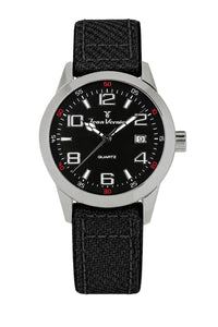 Relógio Masculino Jean Vernier Nylon Preto Movimento Suíço JV07000VJ-05