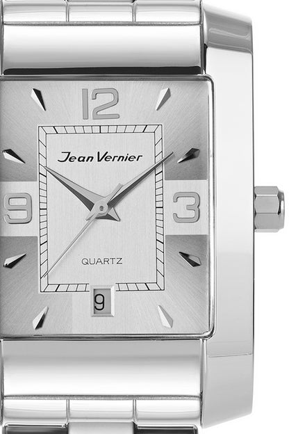 Relógio Jean Vernier Retangular Aço Inoxidável JV07580