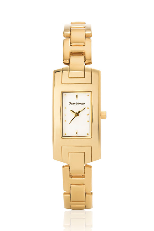 Relógio Pulso Jean Vernier Aço Sofisticado Feminino JV07678L - Dourado