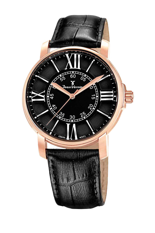 Relógio Masculino Jean Vernier Movimento Suíço Preto JV01091