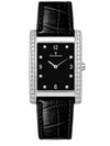 Relógio Feminino Jean Vernier Couro Tipo Croco Preto JV11753P