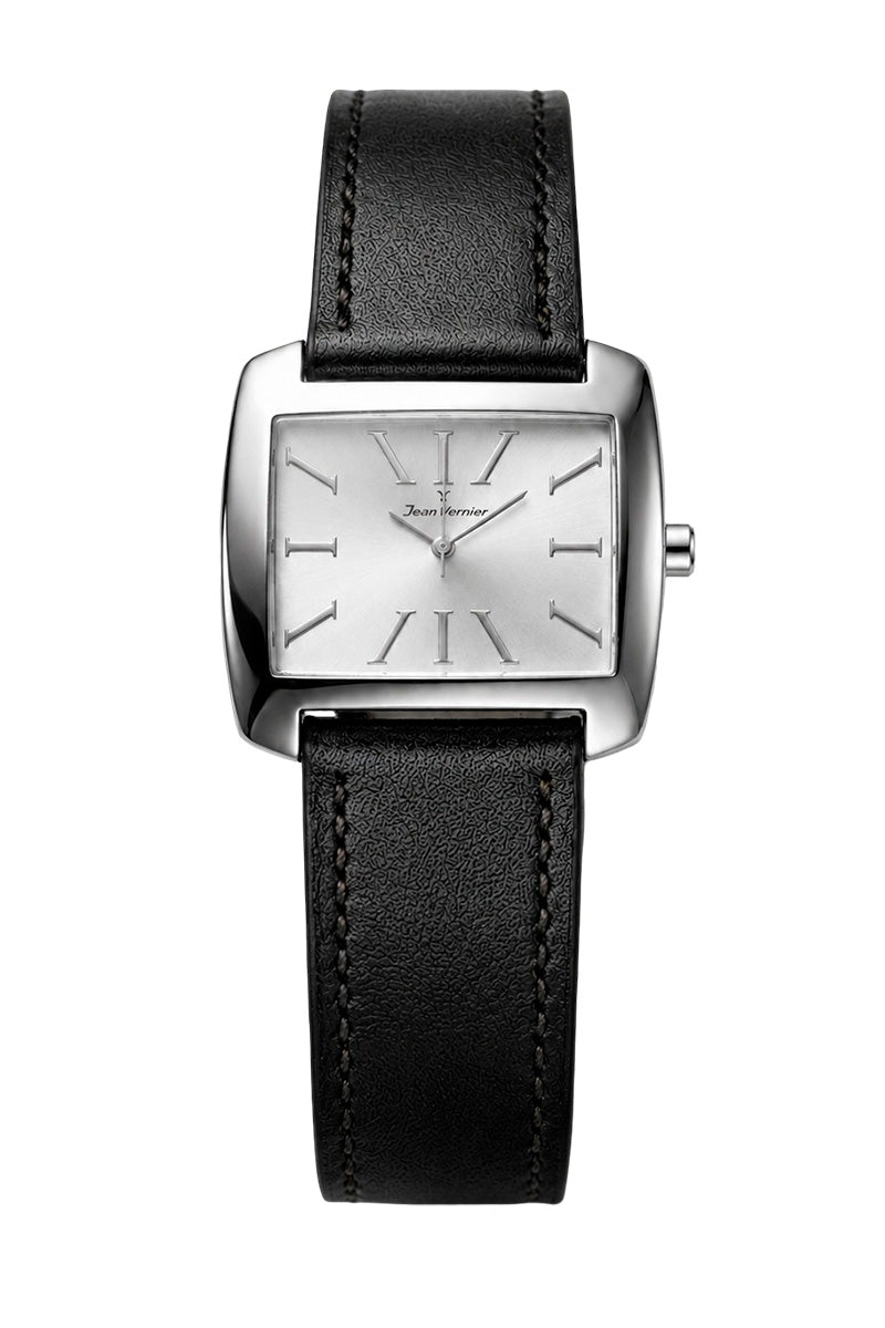 Relógio Jean Vernier Masculino Couro Preto JV13770b