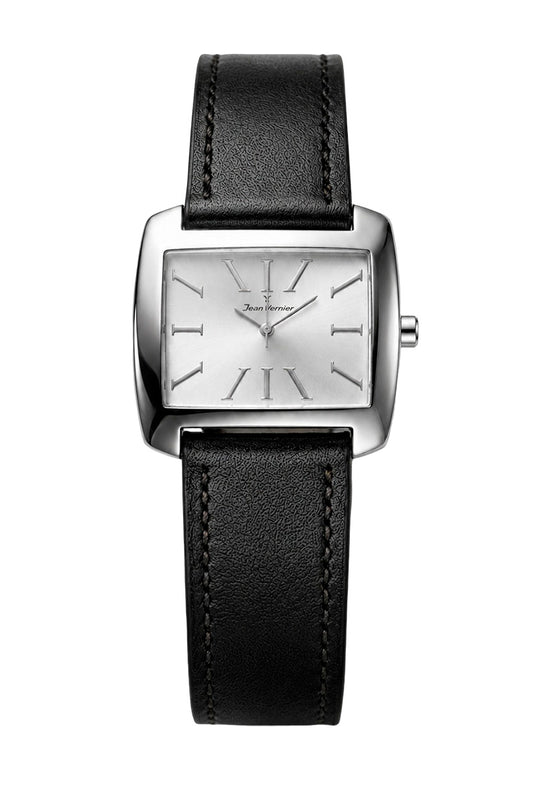 Relógio Jean Vernier Masculino Couro Preto JV13770b