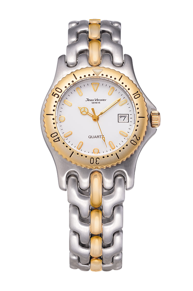 Relógio Jean Vernier Bicolor Ronda Suíço JV15304