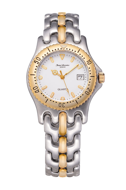Relógio Jean Vernier Bicolor Ronda Suíço JV15304