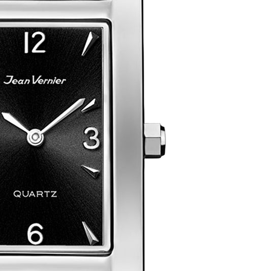 Relógio de Pulso Jean Vernier Retangular Prateado JV01617P