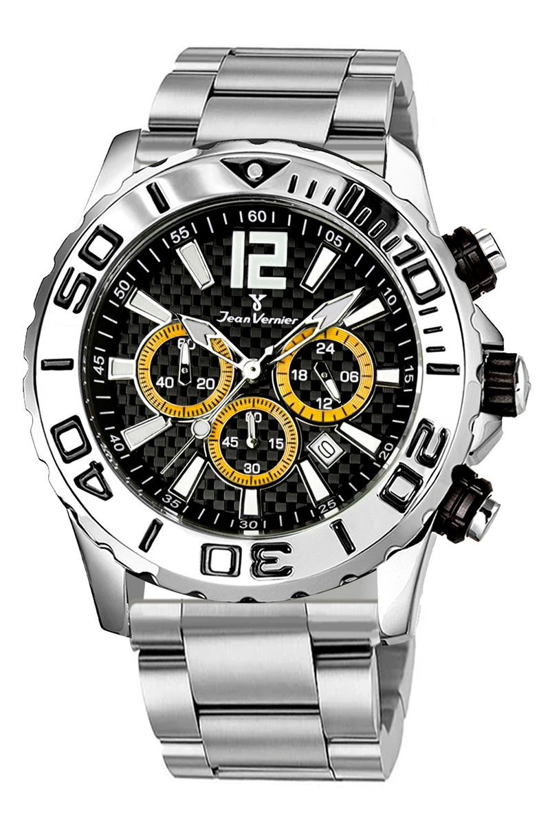 Relógio de Pulso Jean Vernier Cronógrafo Aço JV02092-15