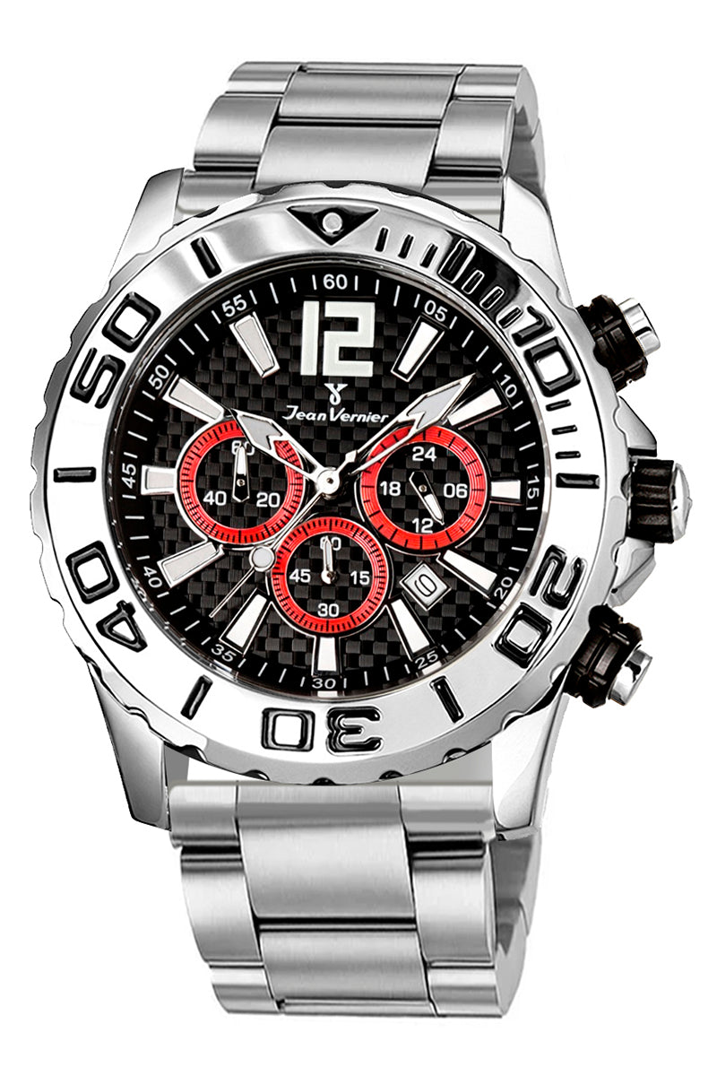 Relógio de Pulso Jean Vernier Cronógrafo Aço JV02093-15