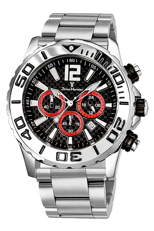 Relógio de Pulso Jean Vernier Cronógrafo Aço JV02093-15