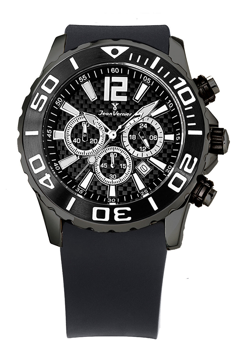 Relógio de Pulso Jean Vernier Pulseira Silicone Preto JV02094
